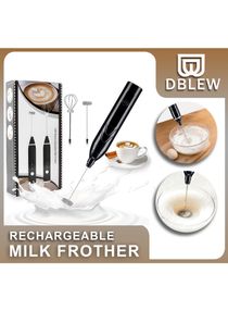 Electric Rechargeable Milk Frother Handheld With 3 Adjustable Speeds And 2 Stainless Whisks Egg Beater Mini Blender Drink Mixer for Coffee 