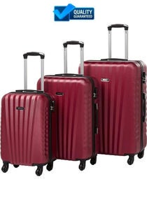 Hardside ABS Luggage Set of 3 With 4 Wheels and Digit Lock 
