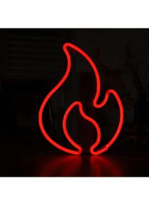 Flame Neon Sign, LED Hanging Light, USB/Battery Powered, for Bedroom Wall Decoration, Kids Room, Restaurant, Party, Bar, Birthday Gift (Red) 
