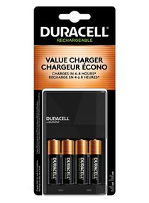 Duracell - Battery Charger with 4 AA Batteries  - charger for AA and AAA batteries 