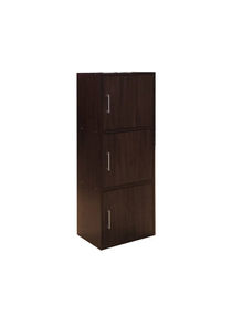 Carlotta 3 Door Storage Cabinet Strong And Sturdy Home Kitchen Organiser Rack Furniture For Dining Room Living Room Kitchen L40xW40xH106 cm Walnut 