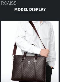 Classic Briefcase Textured Leather Laptop Messenger Bag for Men Travel Business Leather Lawyers Briefcase Shoulder Laptop Slim Bags Brown 