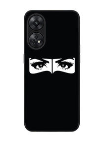 Rugged Black edge case for Reno 8T 4G Slim fit Soft Case Flexible Rubber Edges Anti Drop TPU Gel Thin Cover - Naqabi Eyes 