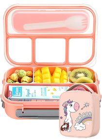 Lunch Box Kids Bento Box Lunch Containers for Adults Kids Toddler with Storage Bag,1300ML-4 Compartment Bento Lunch Box,Microwave & Dishwasher & Freezer Safe,BPA Free (pink) 