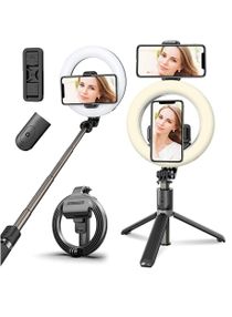 Selfie Ring Light Tripod Bluetooth Selfie Stick Cell Phone Holder LED Selfie Light Stand For Live Stream Photography 