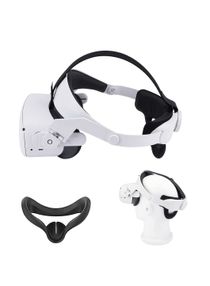 Halo Strap for Oculus Quest 2 and Silicone Face Cover Adjustable Replacement for Quest 2 Elite Strap Relieved Face ​Pressure Comfortable Touch for Oculus Quest 2 VR Accessories Head Strap White 