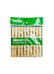 20 Pieces Natural Bamboo Wooden Clothes Pegs Clips Pine Washing Line Dry Line Wood Peg 
