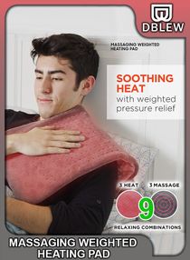 Electric Heated Massaging Blanket Mattress Weighted Heating Therapy Pad Massager Vibrating Wrap Shawl For Neck Back Shoulder Hip Waist Lumbar Tummy Ankle Muscles Whole Body Pain Relief and Relaxation 