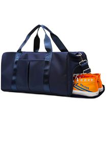 Sports Duffel  Multi Pocket with Wet and Dry Separation, Special Flap for Shoes, Large Capacity Gym Bag for Men and Women (Navy) 