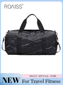 New Trend Travel Duffel Bag Marble Pattern Sports Gym Tote Bag Shoulder Crossbody Overnight Bag for Women Men Weekender Labor Delivery Bag 