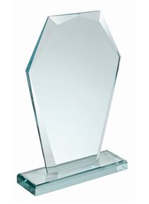 Crystal Trophy Award, Upright Hexagonal Shaped 