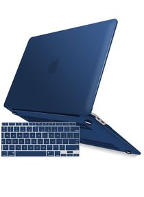 Compatible with New MacBook Air 13 inch Case 2022 2021 2020 M1 A2337 A2179 A1932,Plastic Hard Shell Case with Keyboard Cover for Mac Retina Display with Touch ID, Navy Blue,MMA-T13BK+1A 