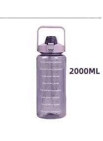 2L Water Bottle with Time Mark Clear Purple 
