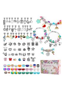 98 Pieces Charm Bracelet Making Kit, Including Jewelry Beads Snake Chain, DIY Gift Charm Beads for Girls, Jewelry Gift Set for Arts and Crafts 