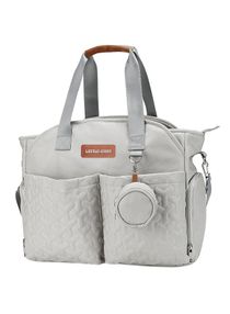 Quilted Diaper Bag With Pacifier Pouch-Grey 