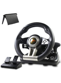 Game Racing Wheel, PXN-V3II 180° Competition Racing Steering Wheel with Universal USB Port and with Pedal, Suitable for PC, PS3, PS4, Xbox One, Xbox Series S&X, Nintendo Switch - Black 