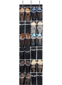 Zober Over the Door Shoe Organizer - 24 Breathable Pockets, Hanging Shoe Holder for Maximizing Shoe Storage, Accessories, Toiletries, Laundry Items. 64in x 18in 