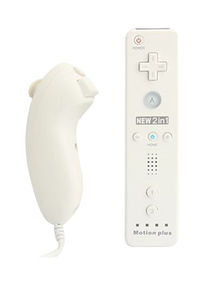 2-Piece Official Nintendo Wii And U Remote Plus Controller and Nunchuk Combo Bundle Set - Wired 