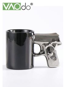 Creative Coffee Cup Novelty Mug for Juice Water Tea Home Office Ceramic Cups with Unique Handle 350ML 