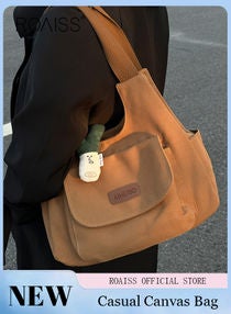 Women's Underarm Bag Large Capacity Commuter Bag Canvas Bag Tote Bag Simple Comes 