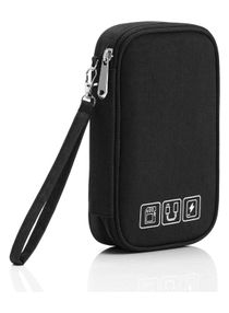 Electronic Travel Accessories Bag, Universal Cable Organizer, Digital Gadgets Carrying Case Pouch for USB, Earphones, SD Cards, Portable Hard Drives, Power Banks, Adapters or Camera Accessories 