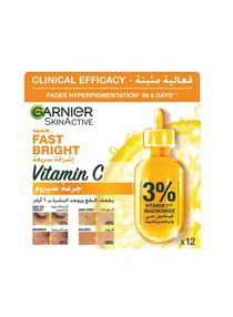 Skin Active Fast Bright Hyperpigmentation and Dark Circles Ampoule Serum- Vitamin C and Niacinamide ( MultiPack 12 x 1.5ml) 