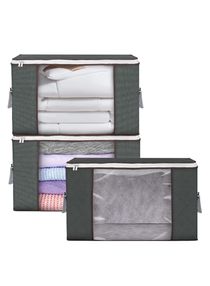 3 Pieces Large Capacity Sized Bags, Clothes Storage Bag Organizers with See-Through Window and Carry Handles 