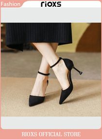 Women's Closed Pointed Toe Slip On Backless Sandals Pump Stiletto Slides Shoes for Wedding Party or Dating 