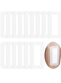 15 Pieces Gauze Island Dressing with Border Wound Bandage Sterile Adhesive Gauze Pad Patch Waterproof Breathable Border Individual Pouch Tape (10 X 20 cm) 