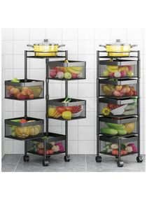 Multi-function Home Kitchen Bathroom Storage Basket Trolley (5 Layer) 