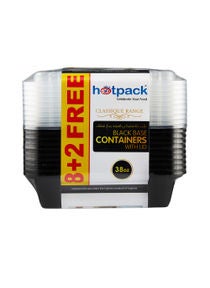 Rectangular Dispoable Black Base  Container 8388 + Lid 8+2 Free 