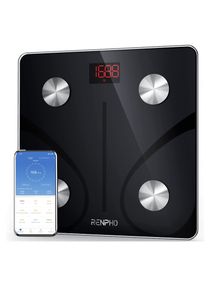 RENPHO Smart Scale for Body Weight Health Analyzer With Smart App 4 high sensitive electrodes 13 Body Composition - Black 