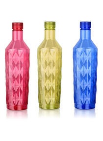 Fridge Water Bottle With Assorted Colors Set Of 3Pcs - Crystal 1.0L 