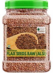 Bliss of Earth Flax Seeds Raw Organic For Eating and Weight Loss, Rich in OMEGA  Healthy Diet 600gm packed in seal jar 