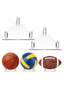 Acrylic Ball Stand Display Holder Sports Ball Storage Rack for Football Basketball Volleyball and Soccer Ball (Transparent)2 PCS 