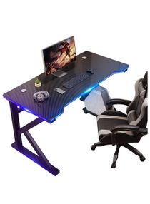 Ergonomic Gaming Desk 31.5 Inch,PC Gaming Table, K Shaped Gaming Computer Desk, Carbon Fiber Home Office Gamer Desk Black 