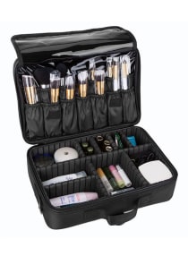 Makeup Brushes And Cosmetics Travel Organizers Black 