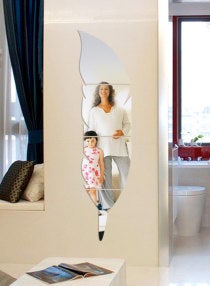 Removable Wall Sticker Mirror Clear 60x40centimeter 