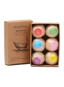 6-Piece Organic Bath Bombs Gift Set Multicolour 60g 