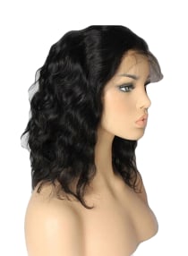 Brazilian Less Lace Front Full Wig Black 18x15x3centimeter 