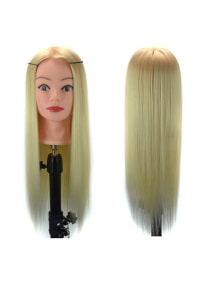 Practice Training Head Mannequin Hair Styling Wig Blonde 28x20x12centimeter 