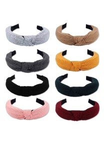 8-Piece Knotted Turban Headband Set Multicolour 