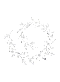 Bridal Flower Wedding Headband Silver/White 