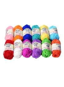 12-Piece keins Mini Yarn For Knitting Crochet Craft Set Multicolour 11.5x9.3x1.6inch 