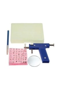 5-Piece Ear Piercing Gun Tool Set Blue/Pink/Beige 