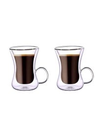 2-Piece Double Wall Tumbler Cups Clear 100ml 