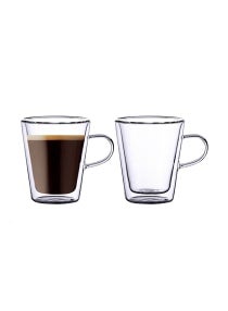 2-Piece Double Wall Glass Tumbler Clear 100ml 