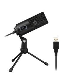 K669B Metal USB Microphone Condenser For Recording On Windows PC & Laptops, Cardioid Studio for Voice Recording, Input Volume Control Knob, Streaming And YouTube Videos K669B Black 