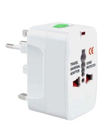 All-In-One Universal Travel Adapter Plug White 