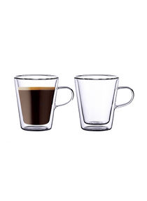 2-Piece Double Wall Glass Tumbler Clear 250ml 